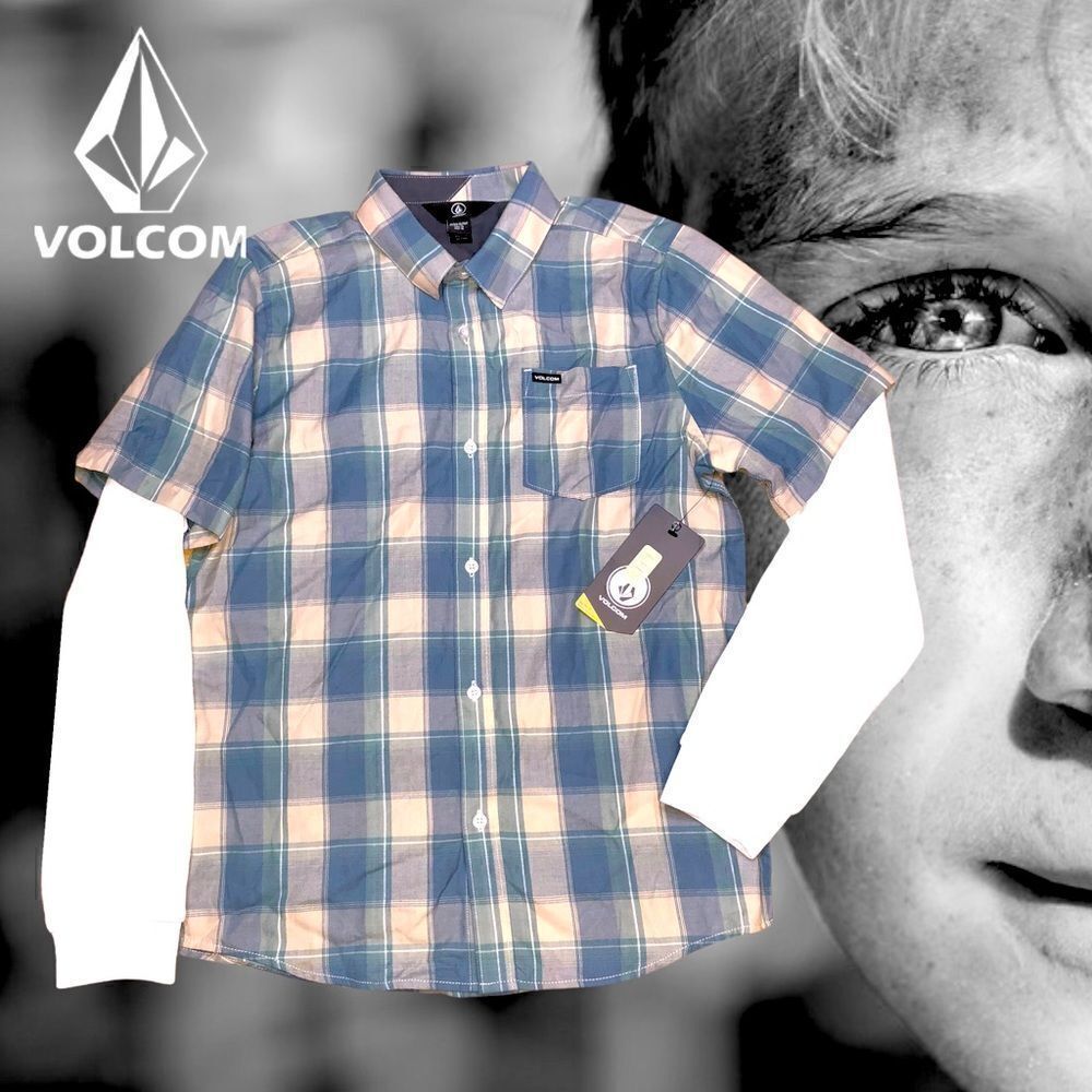 Volcom Hayes Two Fer Big Youth Plaid long Sleeve